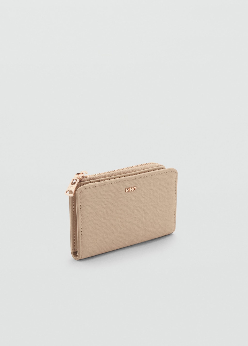 Mango Portefeuille Simili-cuir Zip Vanille - Femme - Taille Unique -