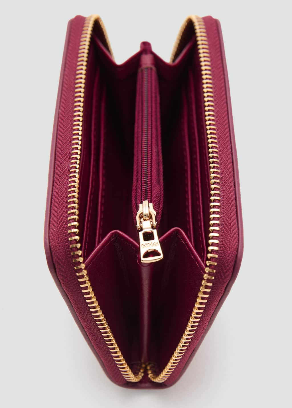 Mango Portefeuille Effet Saffiano Bordeaux - Femme - Taille Unique -