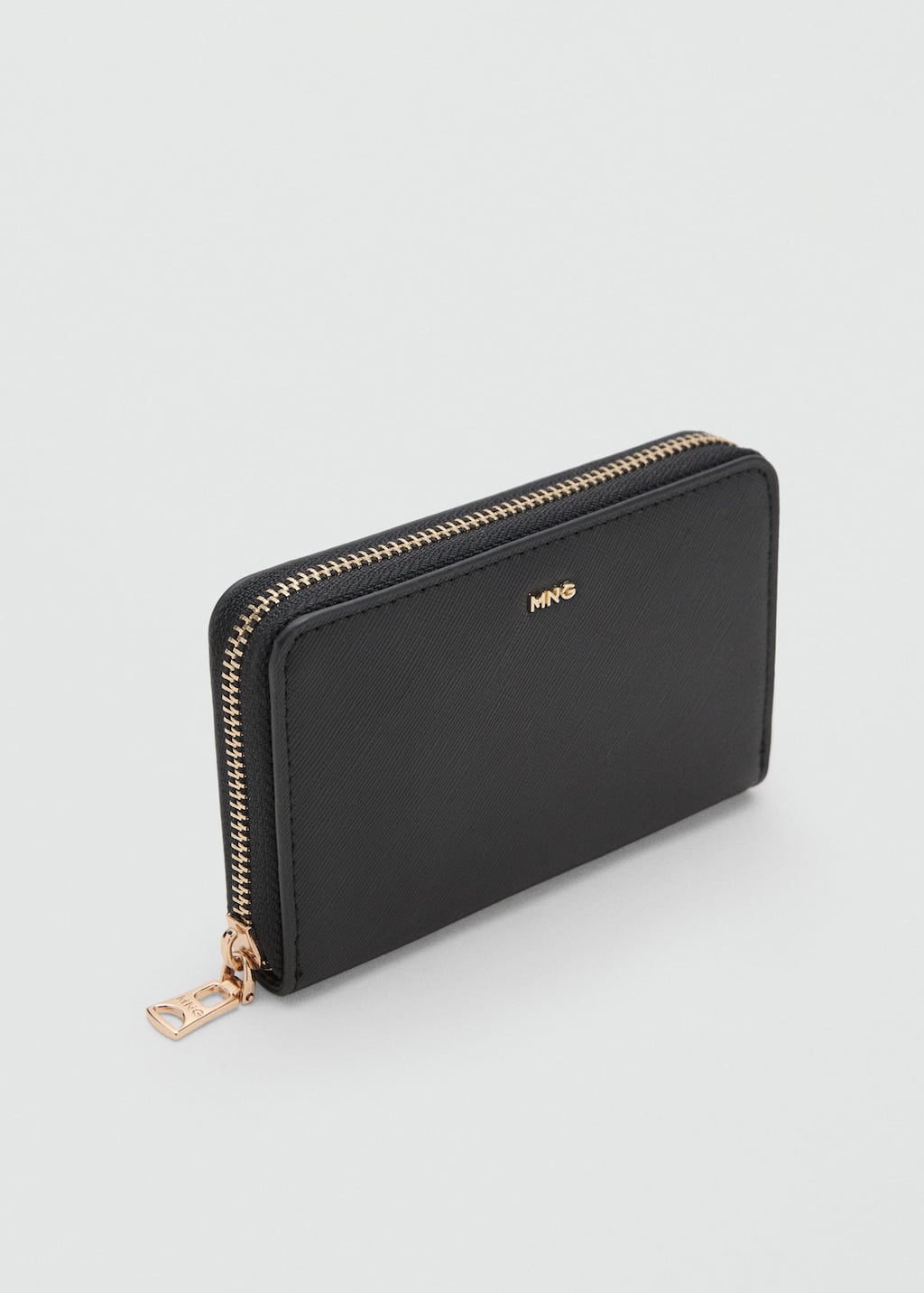 Mango Portefeuille Effet Saffiano Noir - Femme - Taille Unique -