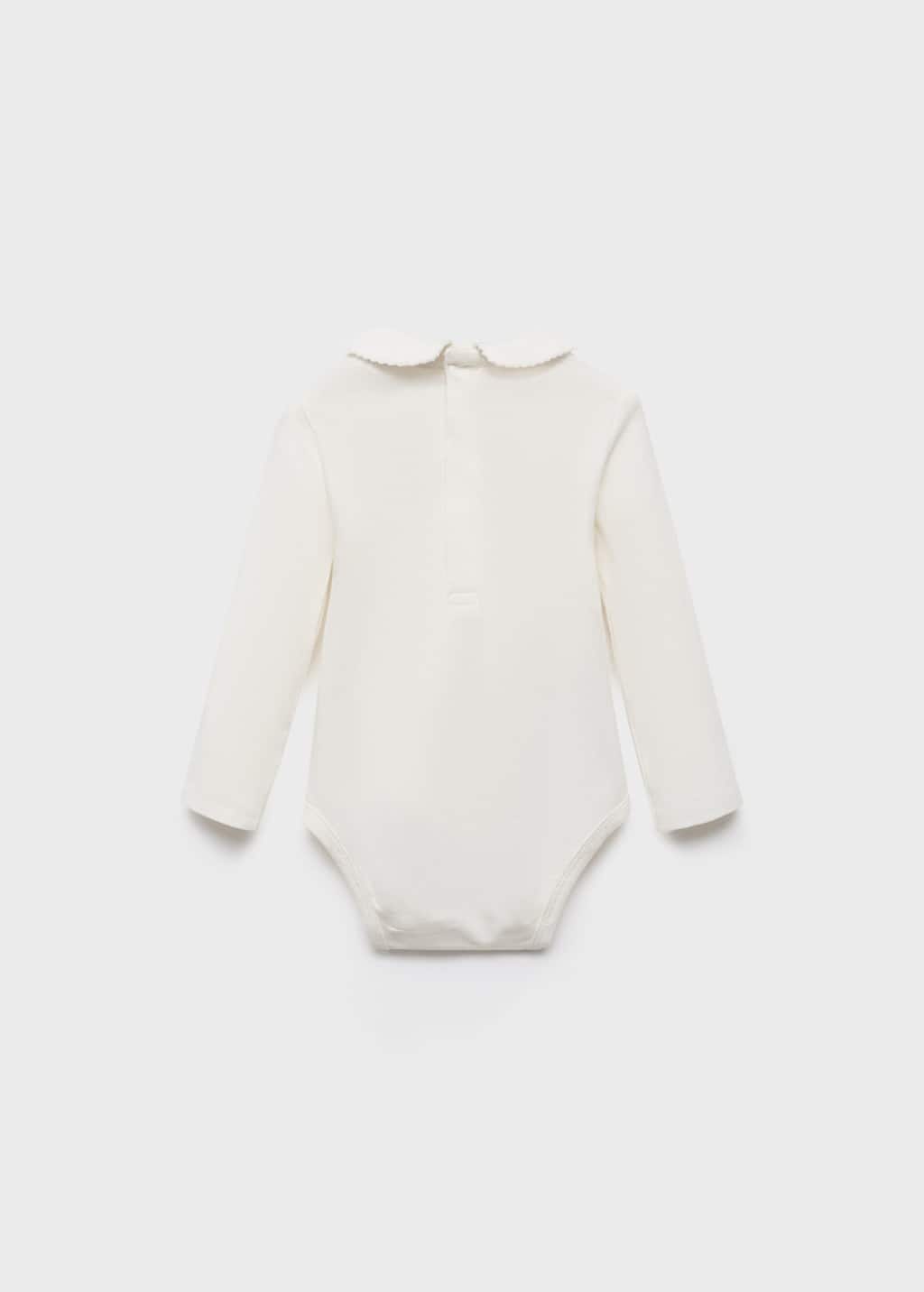 Cotton bodysuit with Peter Pan collar
