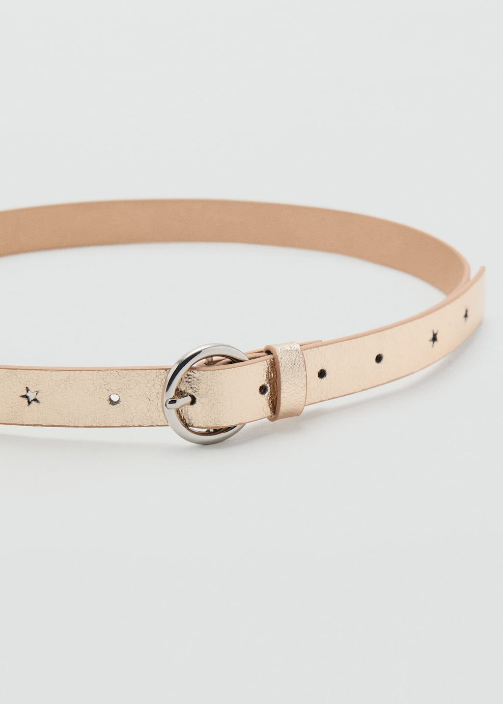 Mango Star Skinny Belt Gold In Neutral