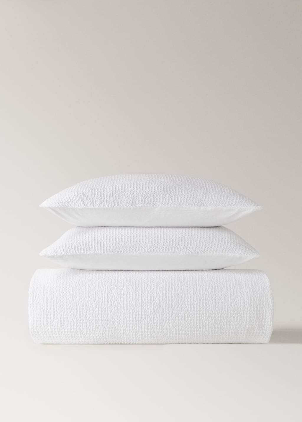 Mango Home Cotton Percale Waffle Duvet Cover For 135 Cm Bed White In White