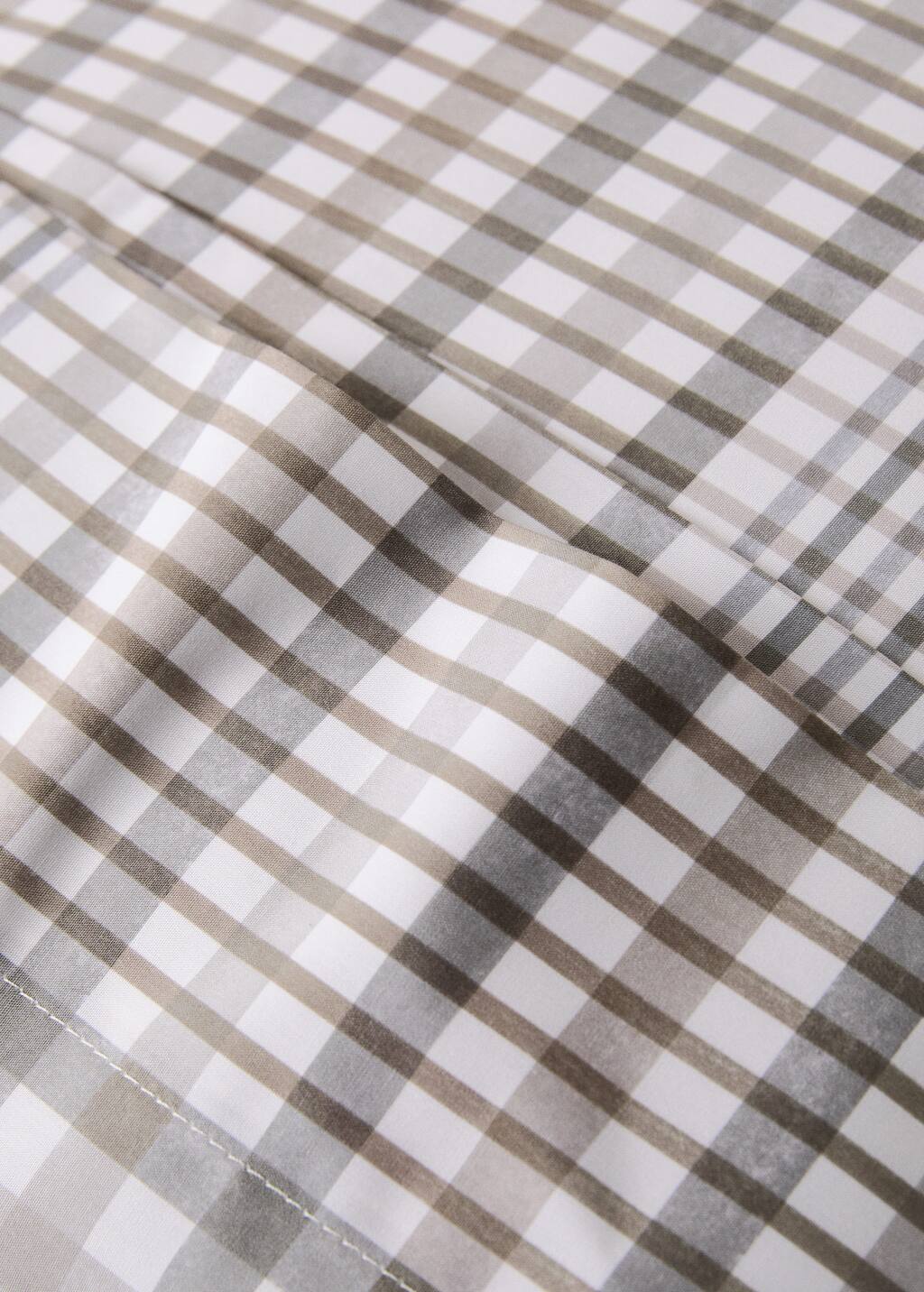 200-thread count percale cotton checked-print pillowcase 45x110 cm