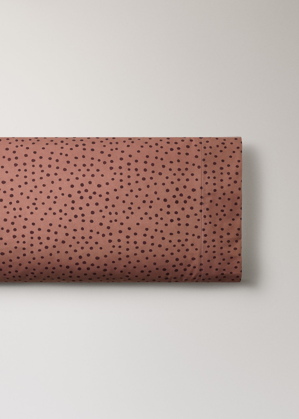 Mango Home 200 Thread Count Cotton Percale Pillowcase With Polka Dot Print 45x110 Cm Burnt Orange