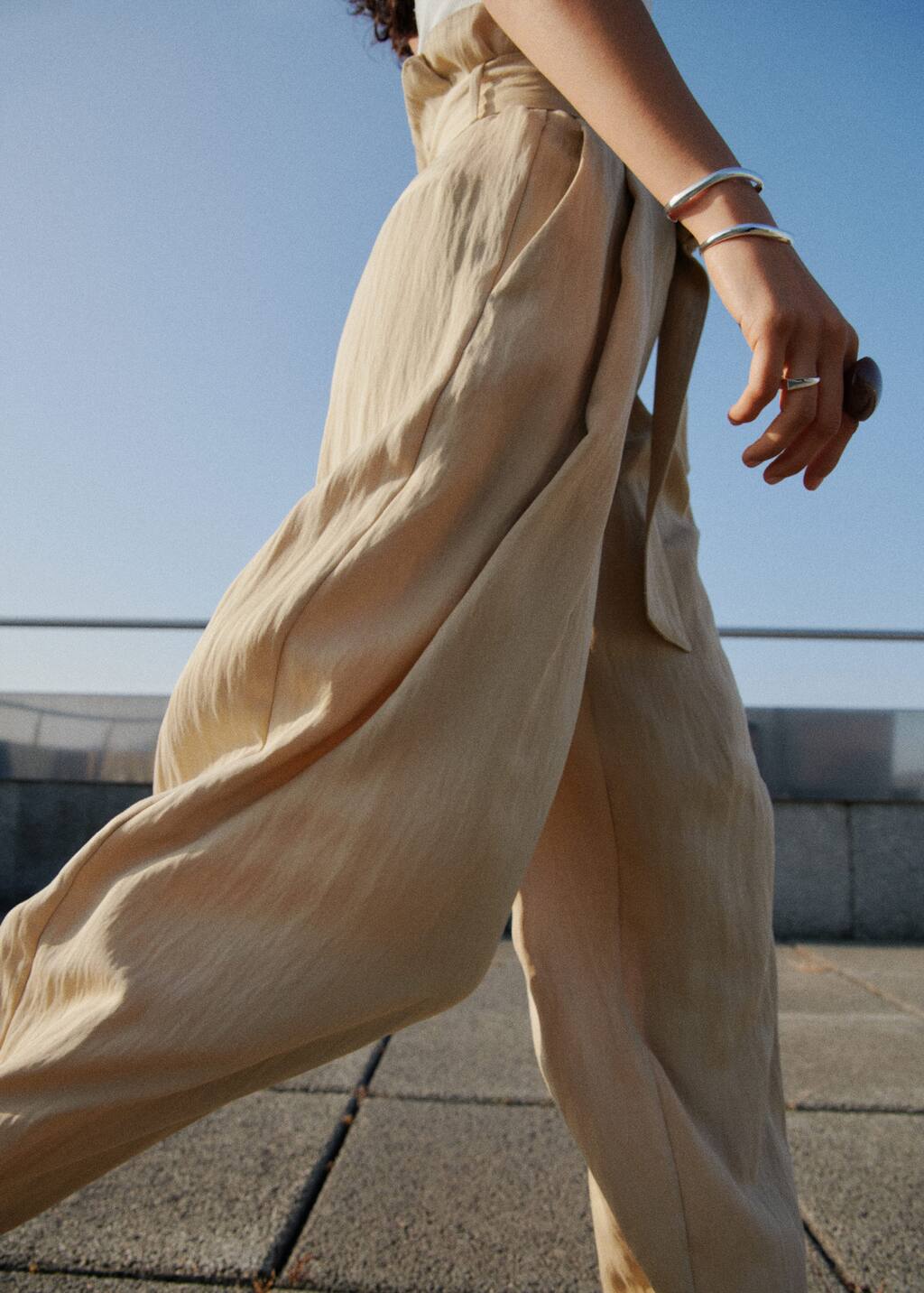 Lyocell paperbag trousers