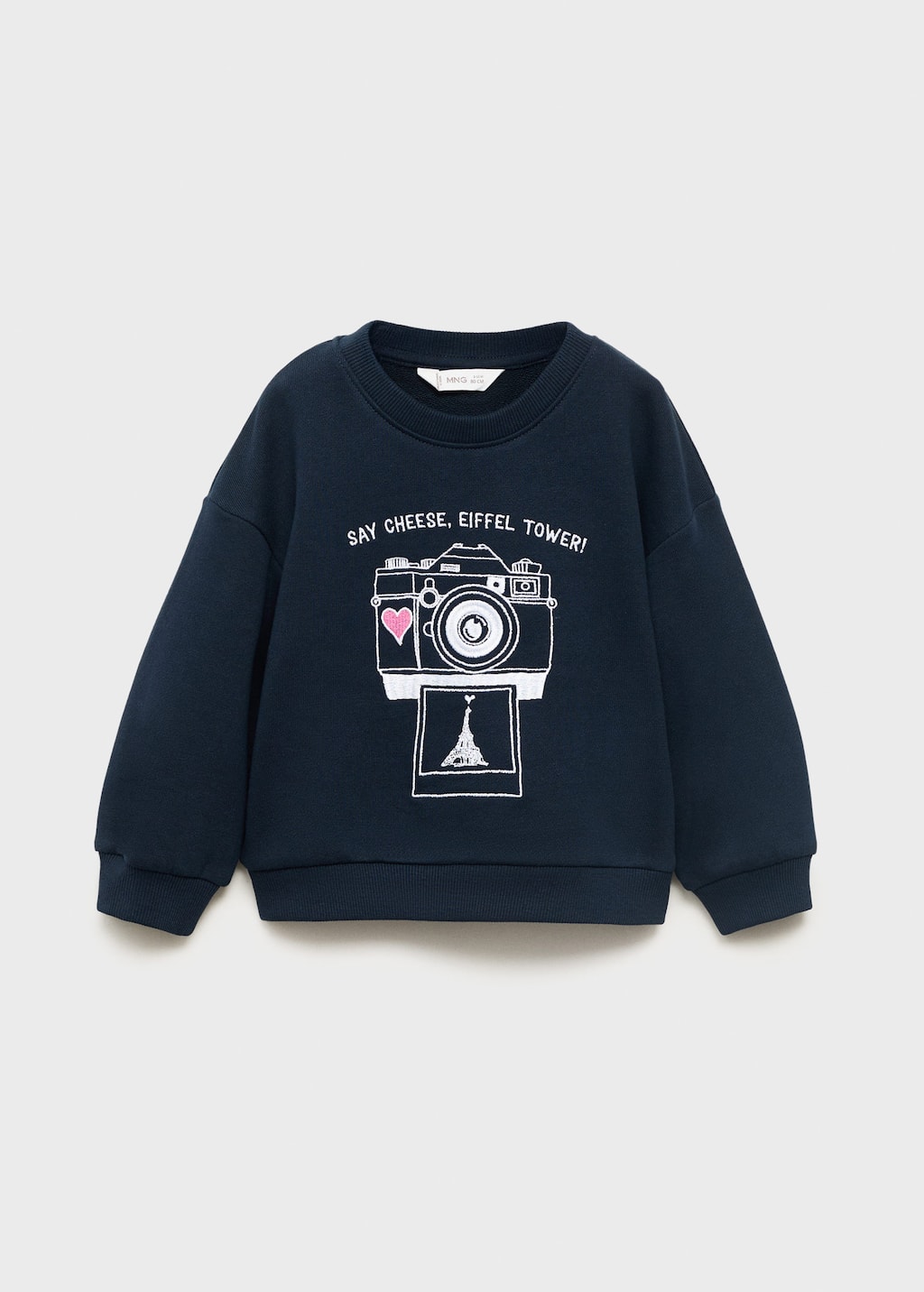 Embroidered drawing sweatshirt