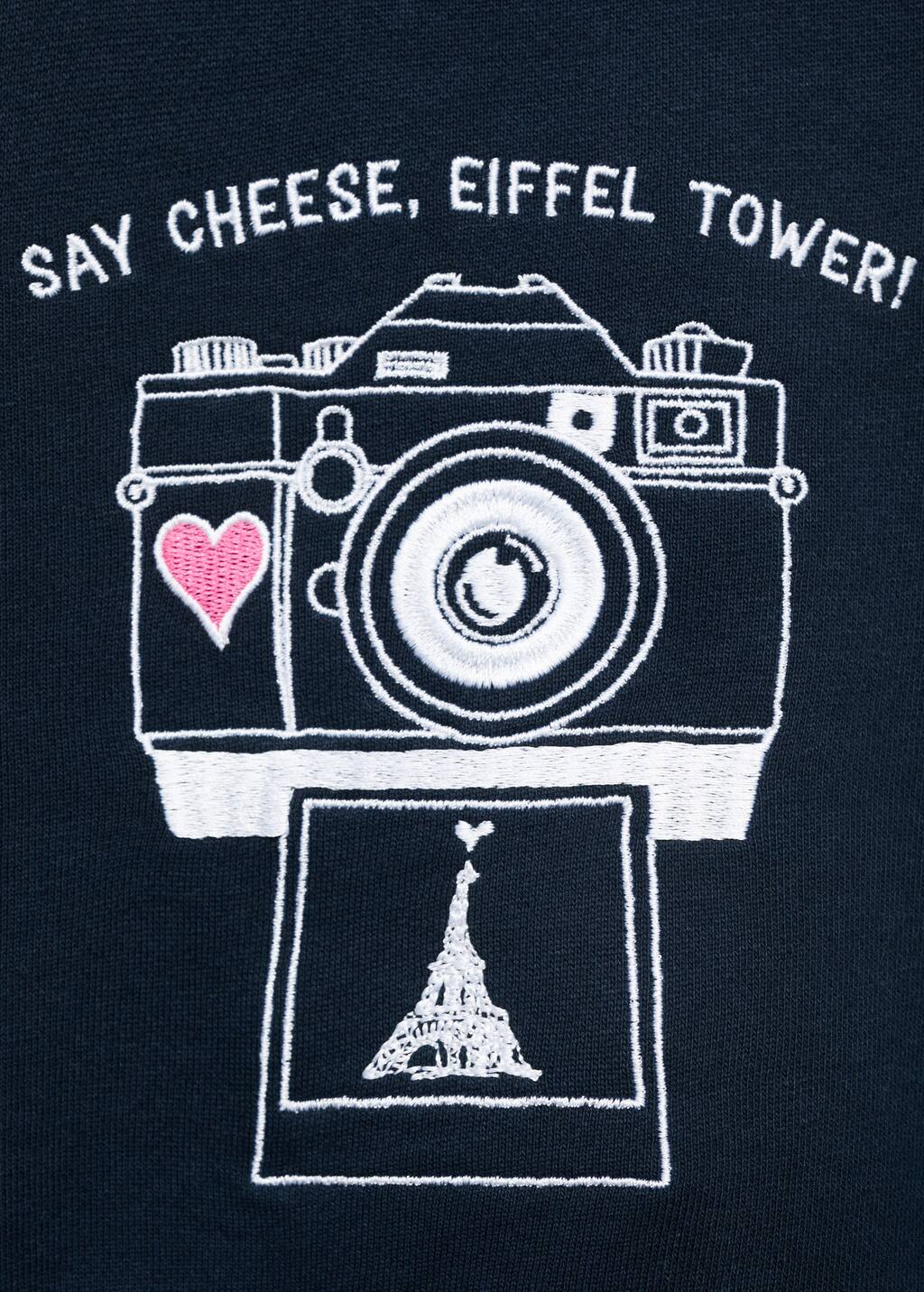 Embroidered drawing sweatshirt