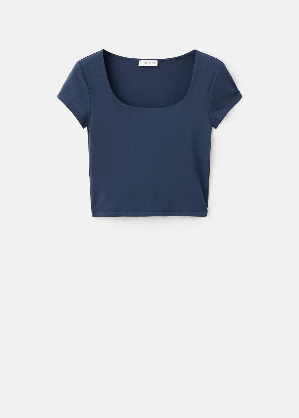 Mango Teen Fitted Cotton T-shirt Navy In Blue