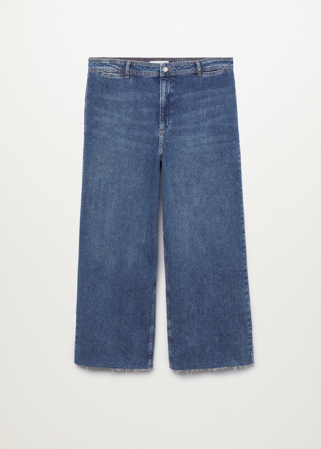 High-waist elastic culotte jeans - Woman | Mango Curaçao