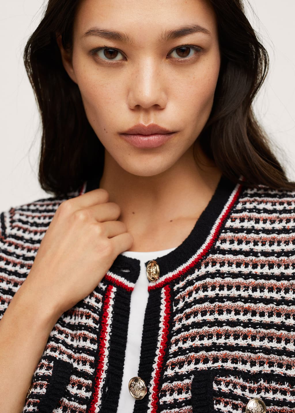 button knit cardigan mango