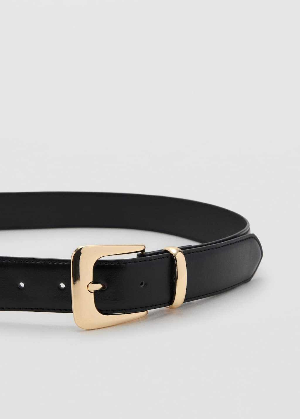 Mango Ceinture Boucle Métallique Noir - Femme - Xl - In Black