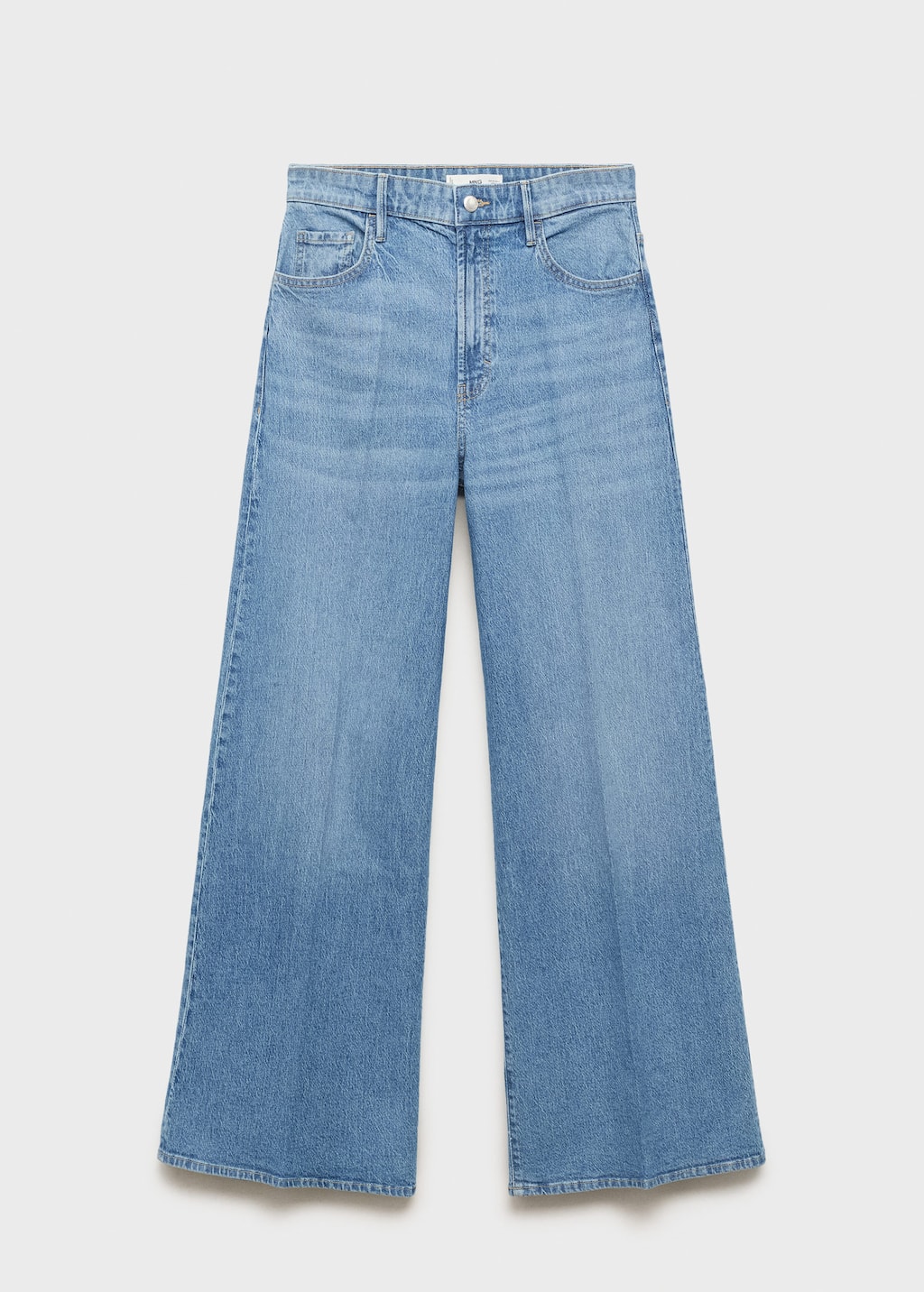 Mango High-rise Wideleg Jeans In Blue