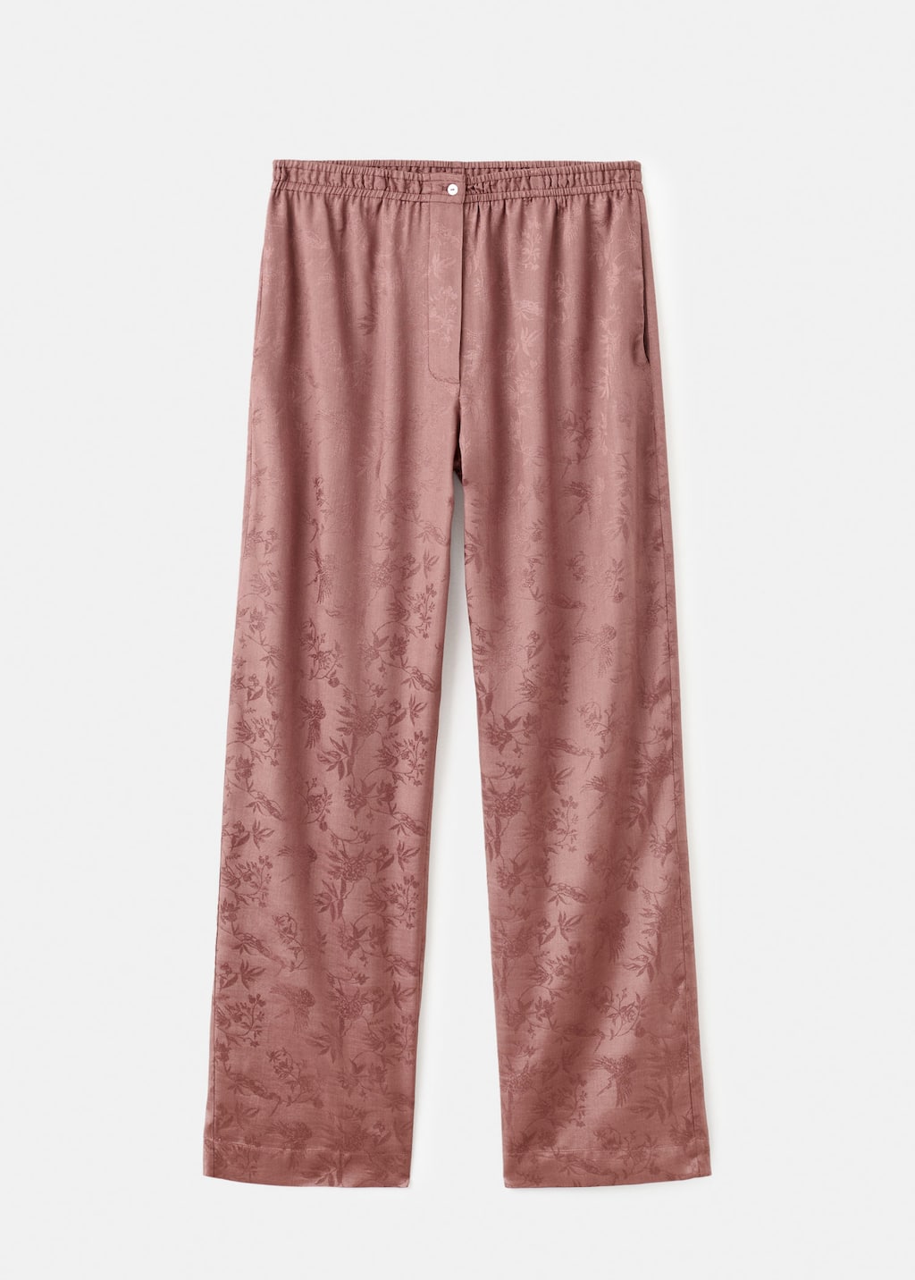 Mango Jacquard Satin Pajama Pants In Pink