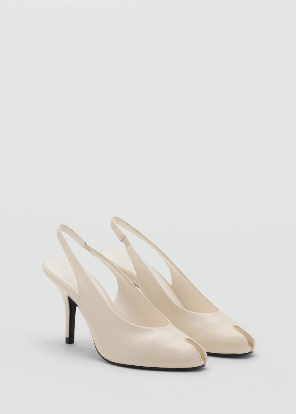 Mango Peep Toe Slingback Pump In Nude