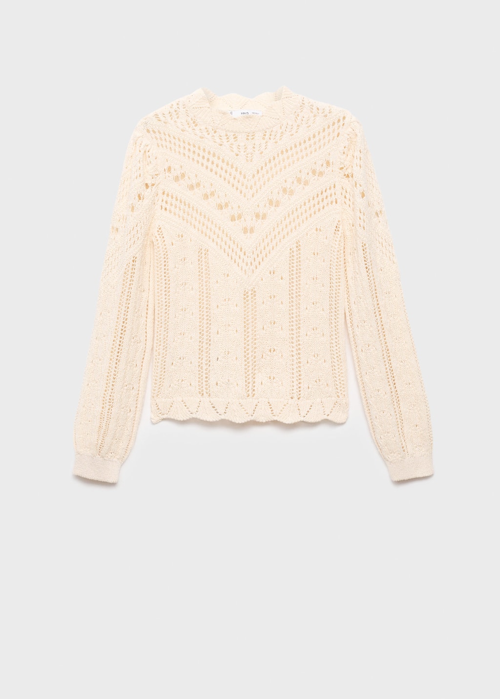Knitted sweater with openwork details
