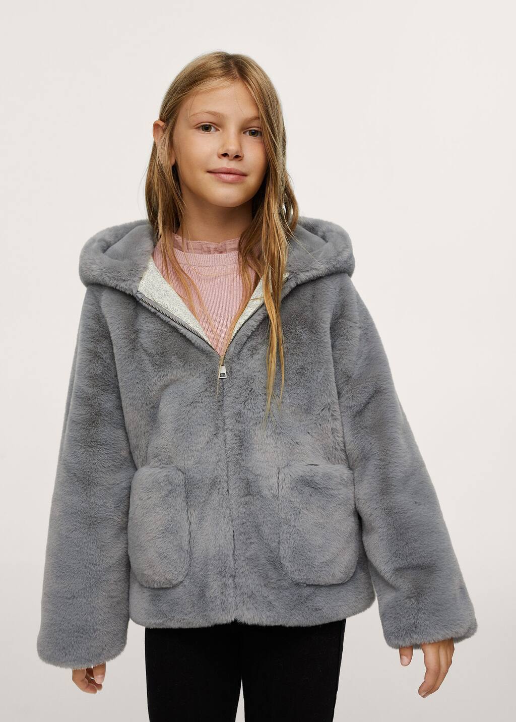 fluffy jacket with hood