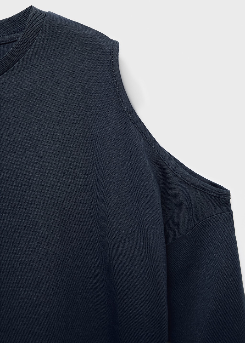 Mango Teen T-shirt Coton À Découpe Bleu Marine - Fille - L - In Blue