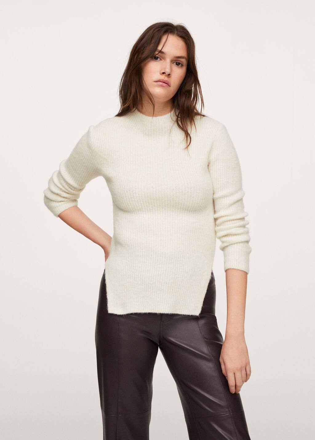 mango ribbed knit sweater