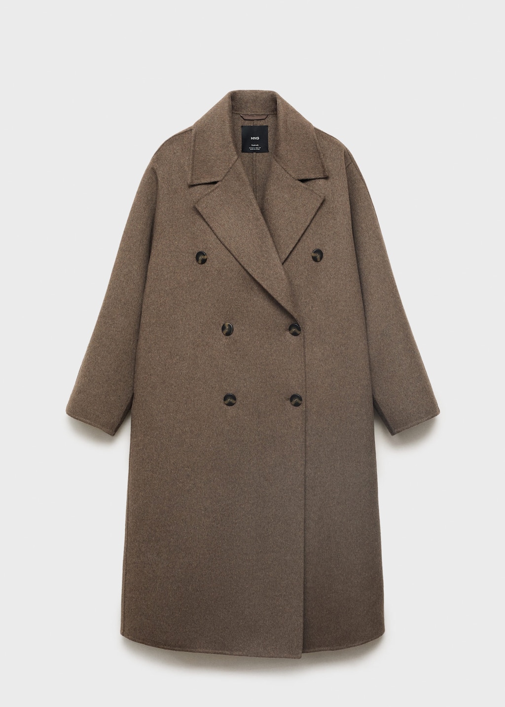 Mango Manteau Laine Fait Main Oversize Marron Moyen - Femme - Xl -  In Green