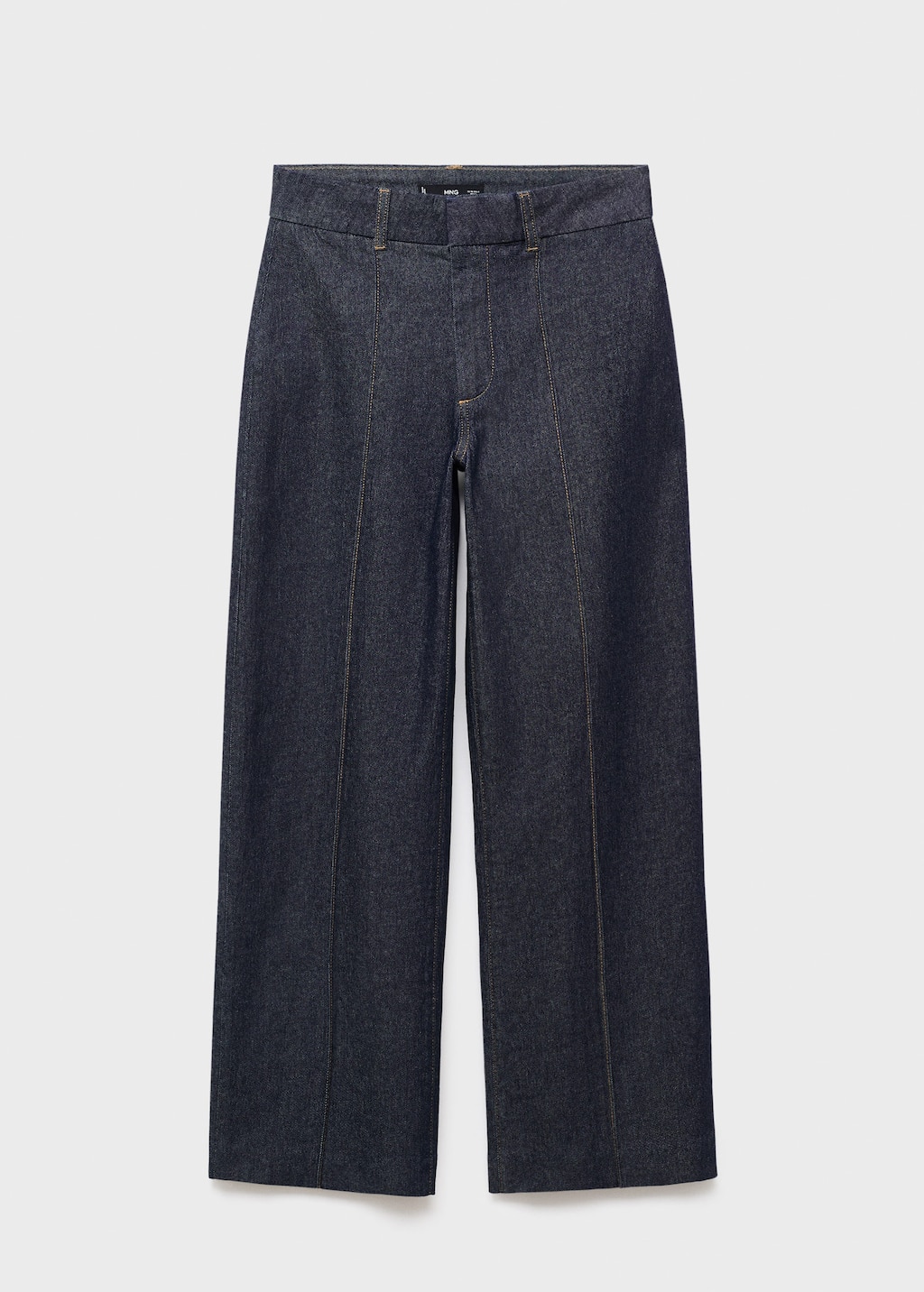 High-waisted culotte jeans with stitching