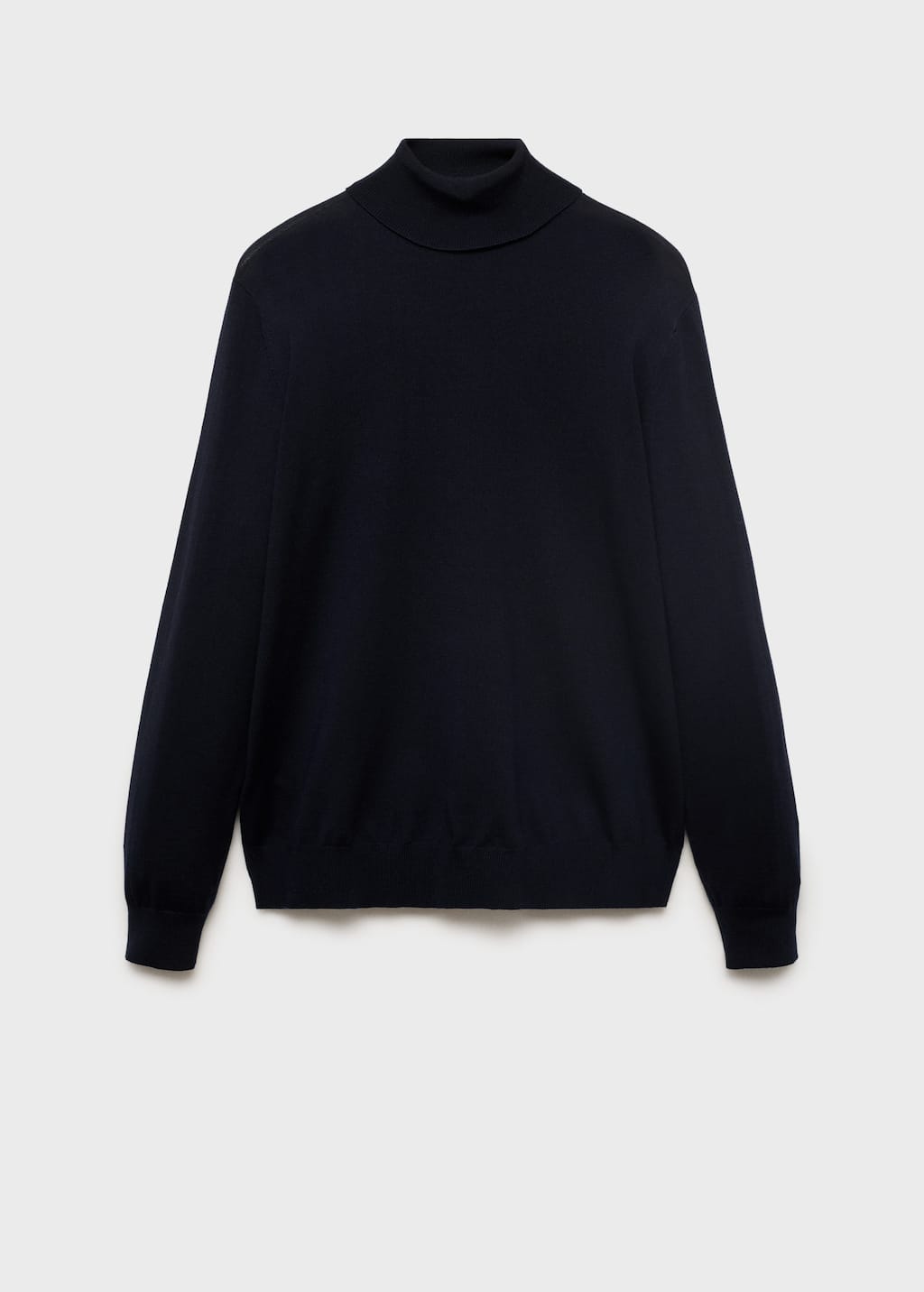 Mango Man Pull-over 100 % Laine Col Montant Bleu Marine - Homme - M - In Blue