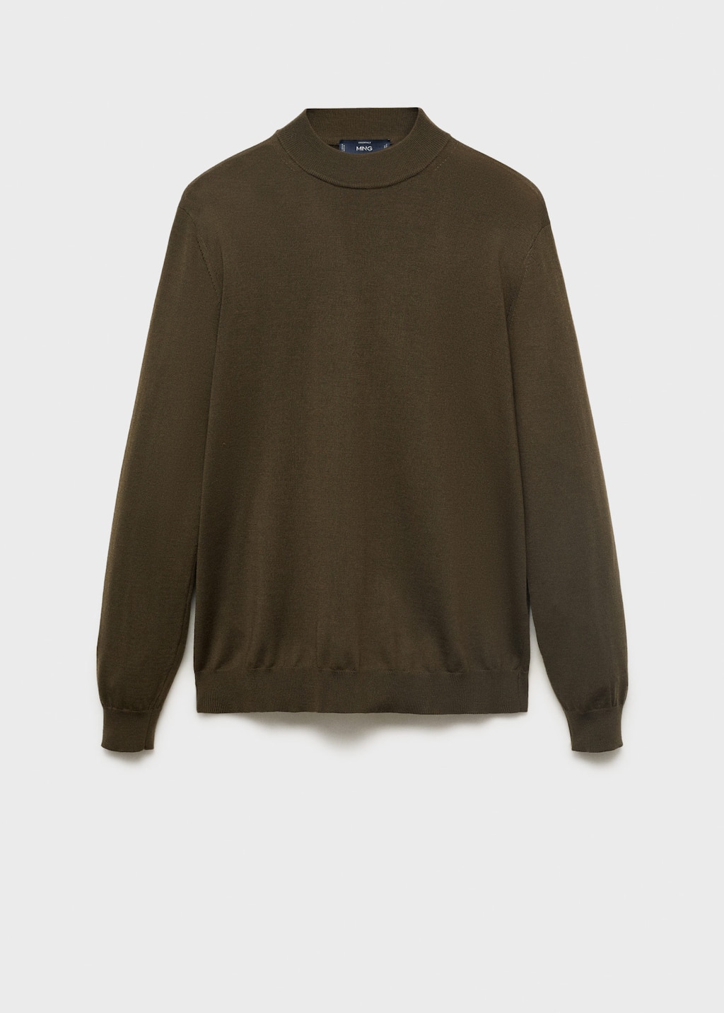 Mango Man 100% Wool Turtleneck Sweater Olive Green
