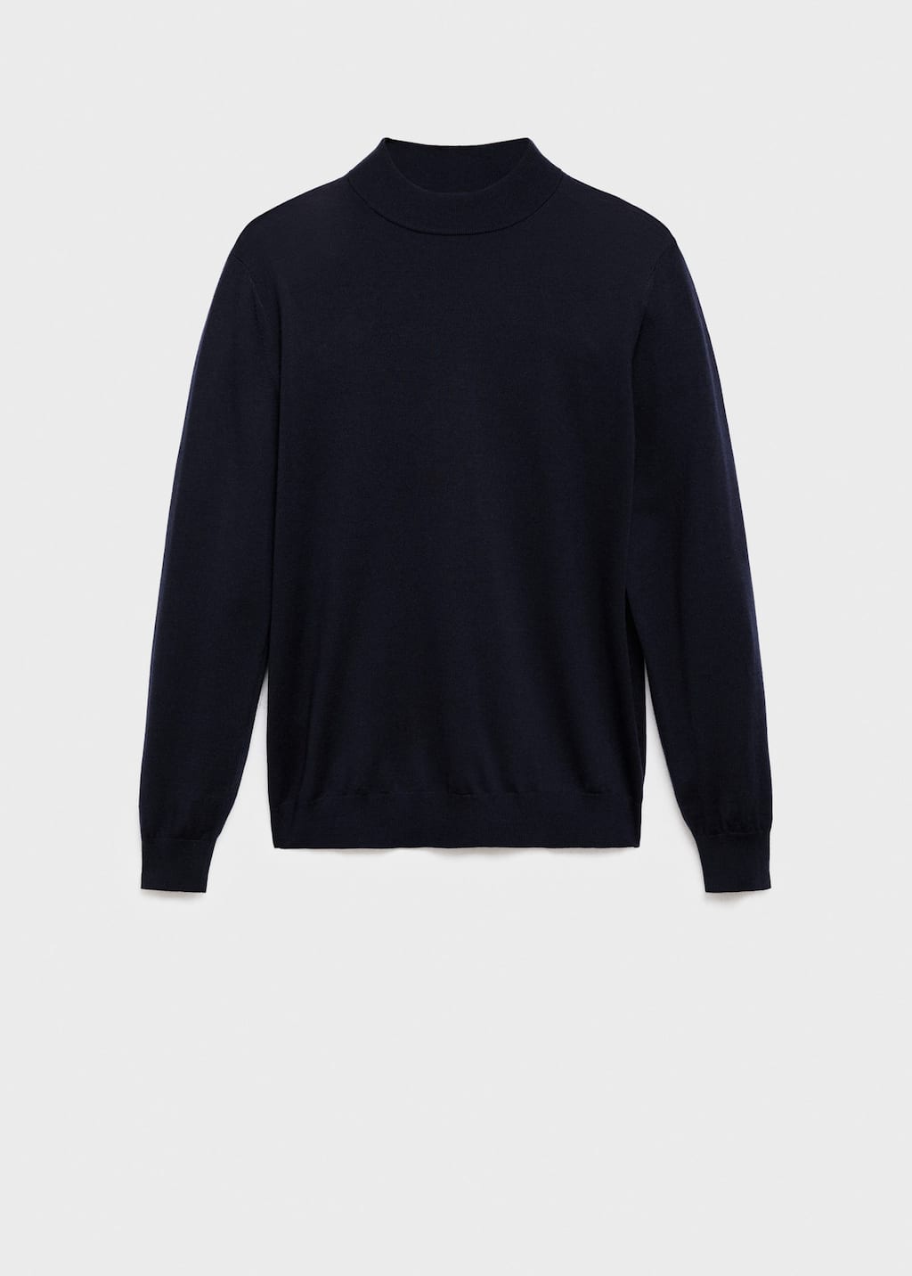 Mango Man Pull-over 100 % Laine Col Montant Bleu Marine - Homme - Xl - In Blue