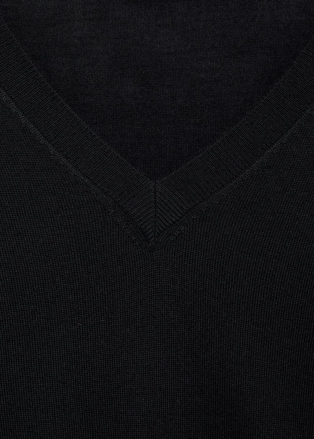 100% merino wool V-neck sweater