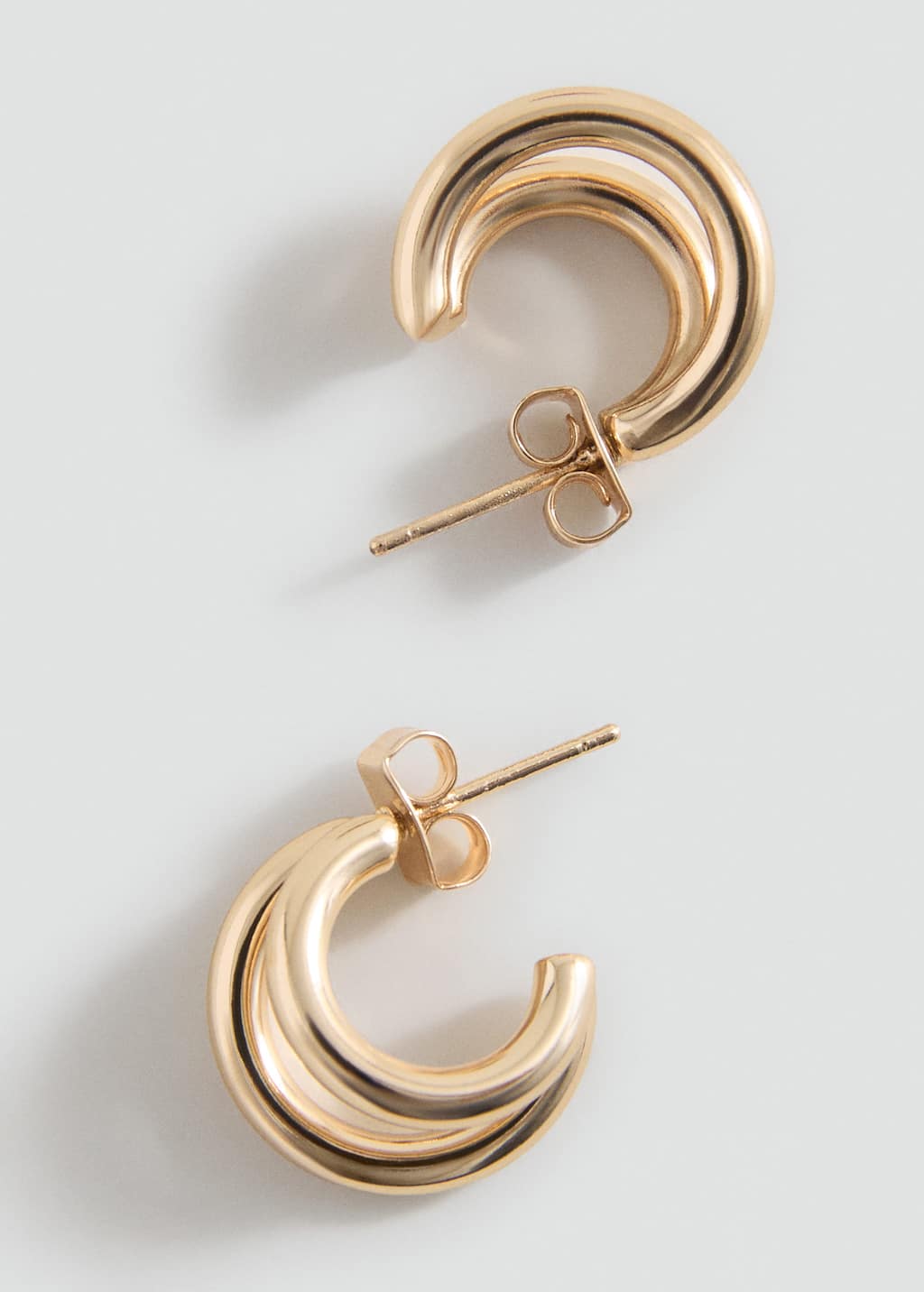 Mango Teen Metallic Hoop Earrings Gold