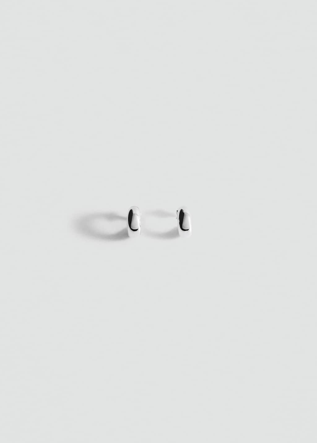 Mango Volume Hoop Earrings Silver In White
