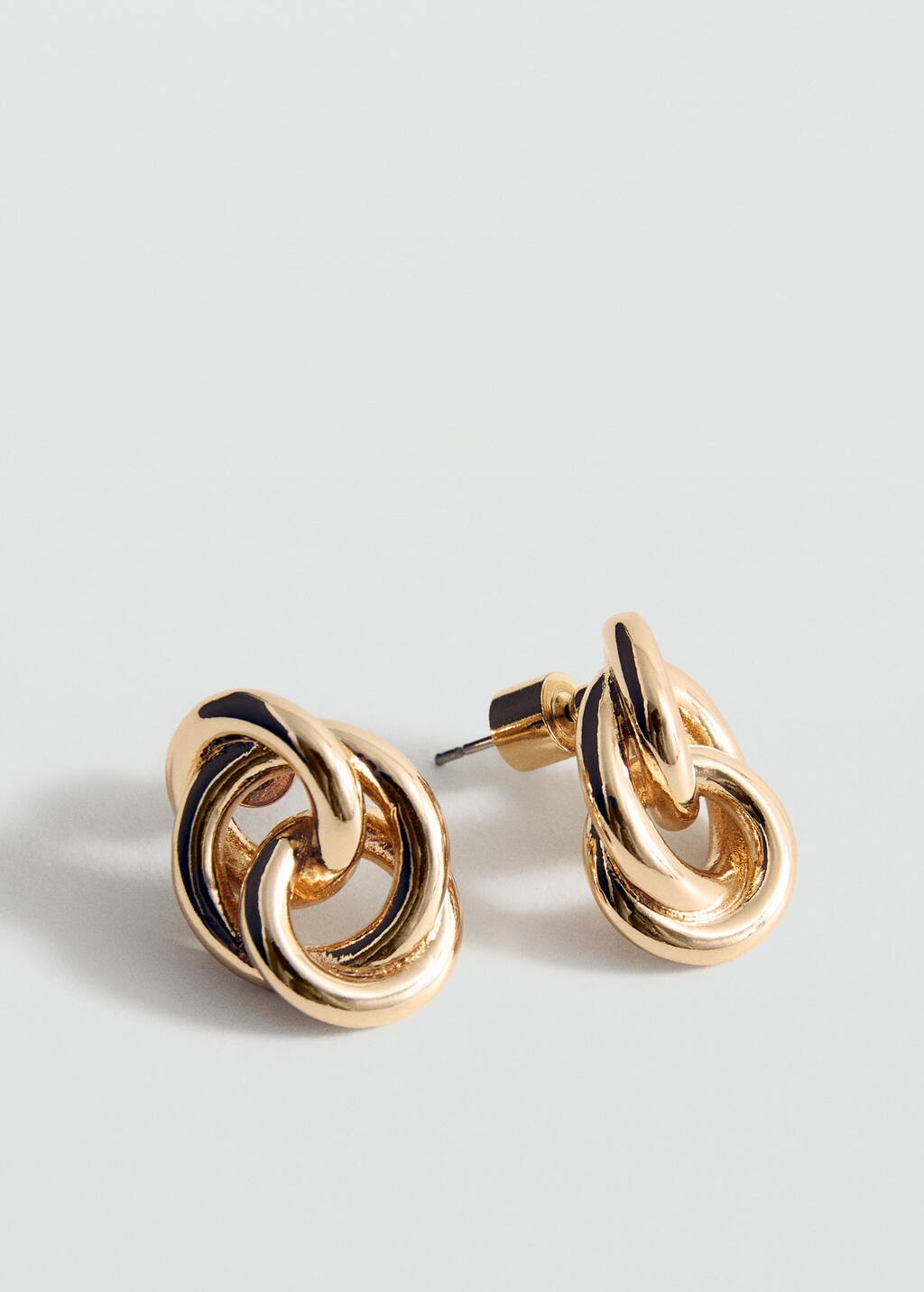 Mango Intertwined Hoop Earrings Gold In Gold