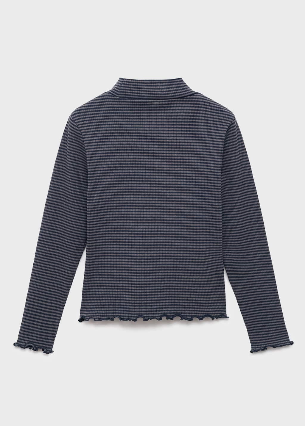 Scalloped hem striped t-shirt