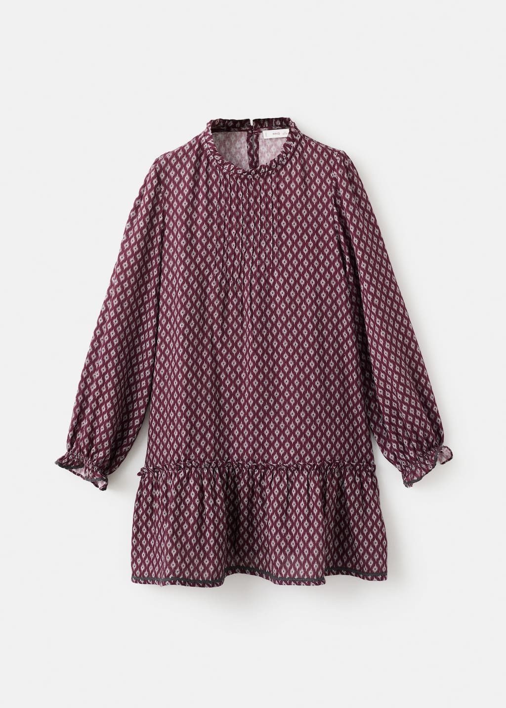Mango Kids' Dress Burgundy In Multi