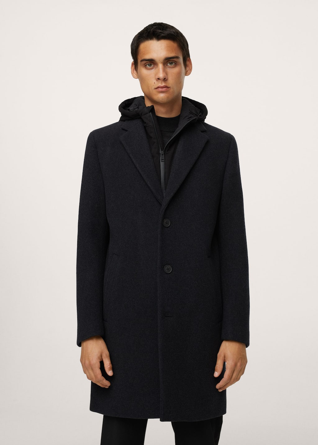 overcoat with removable liner