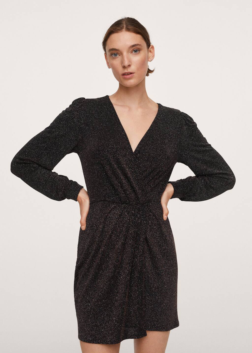 mango v neckline dress