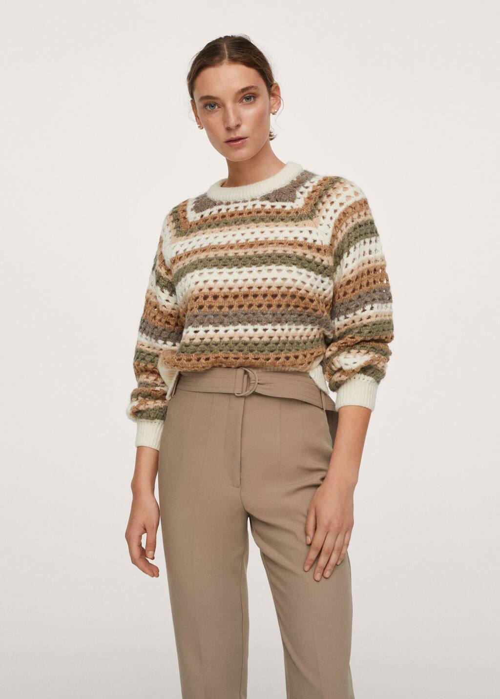mango openwork knit sweater