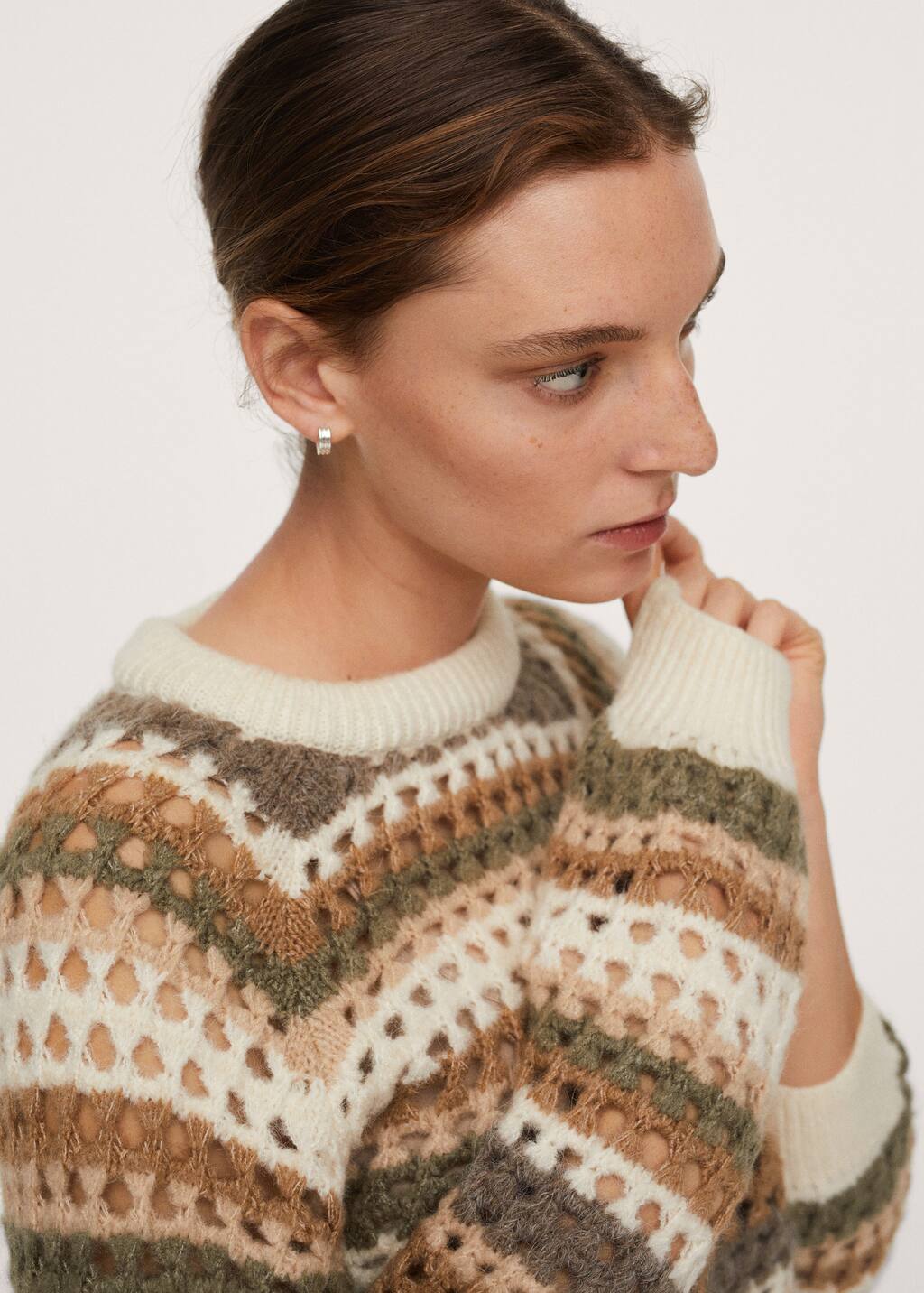 mango openwork knit sweater