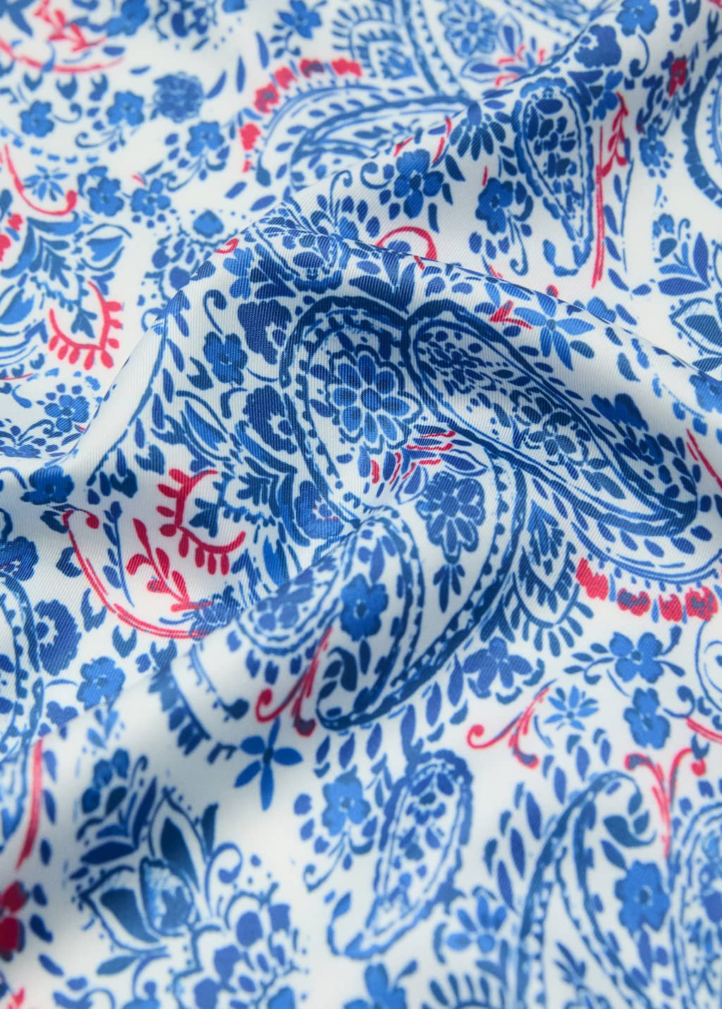 Mango Foulard En Imprimé Paisley Bleu - Femme - Taille Unique -
