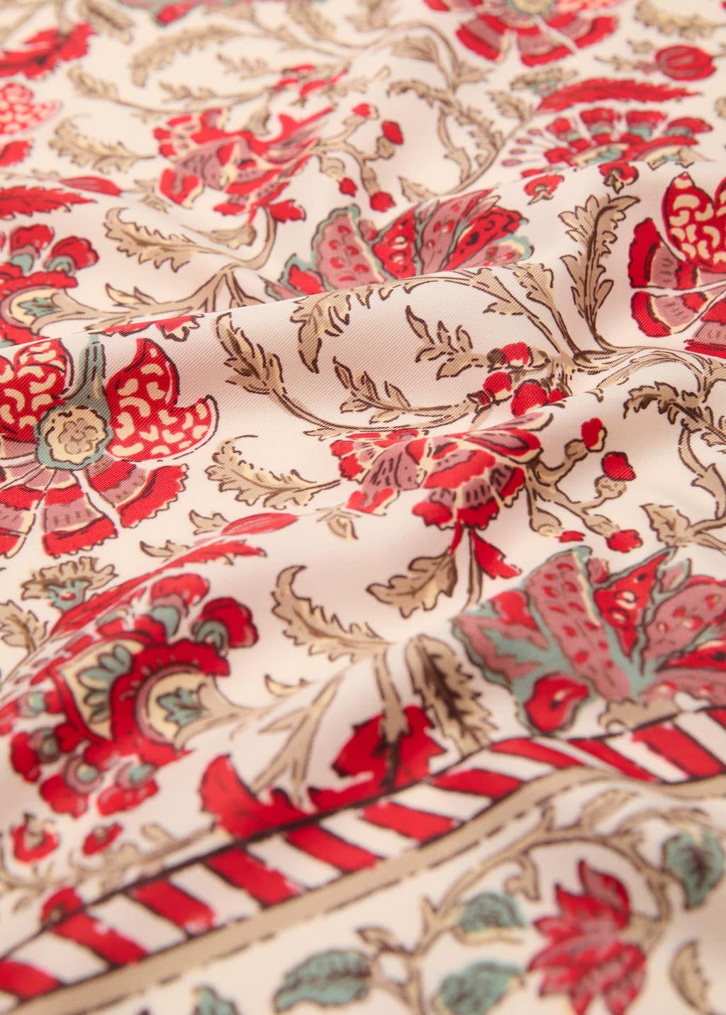 Mango Foulard Imprimé À Fleurs Écru - Femme - Taille Unique -