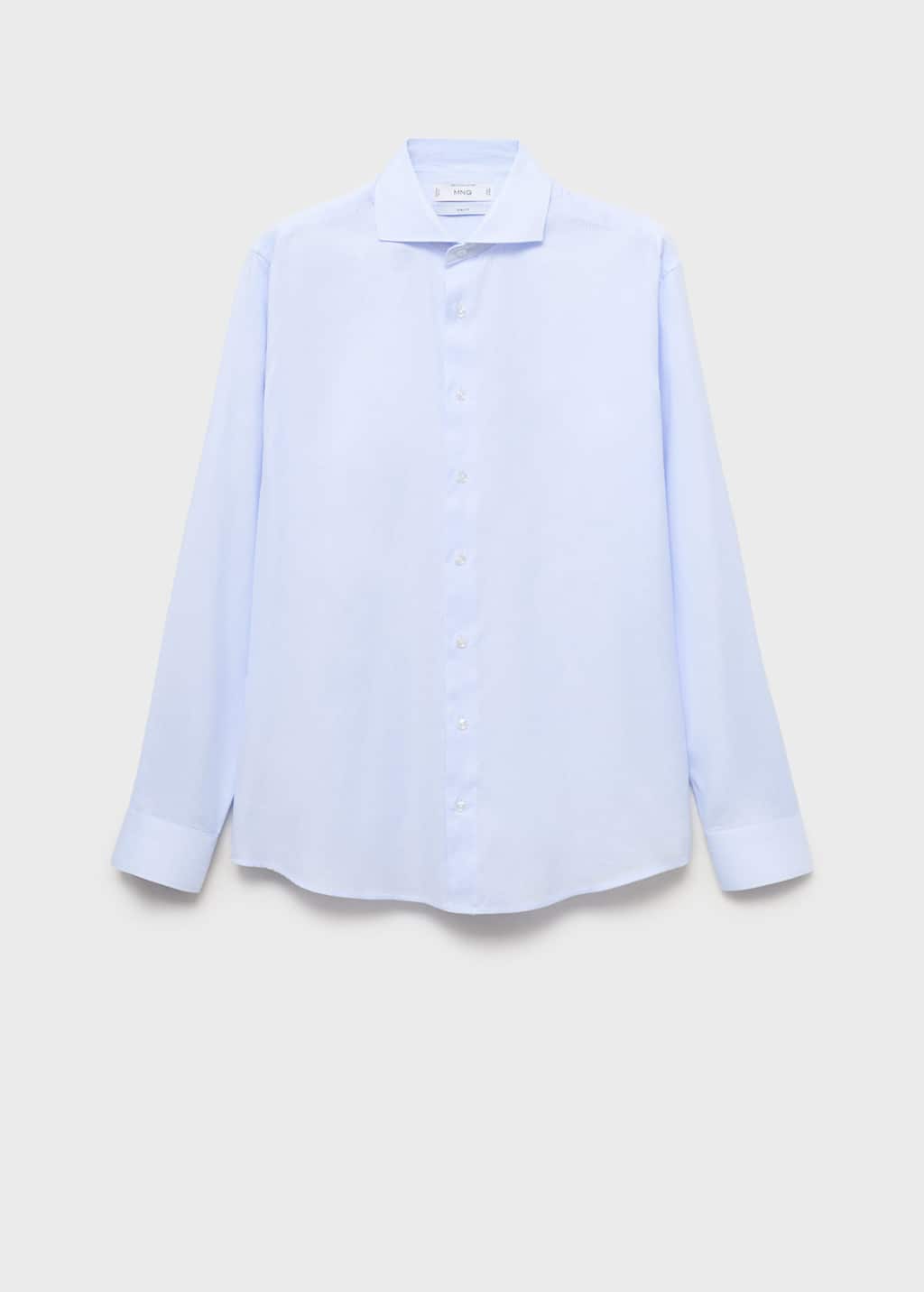 Mango Man Chemise Costume Slim-fit Twill Micro-imprimé Bleu Ciel - Homme - M -