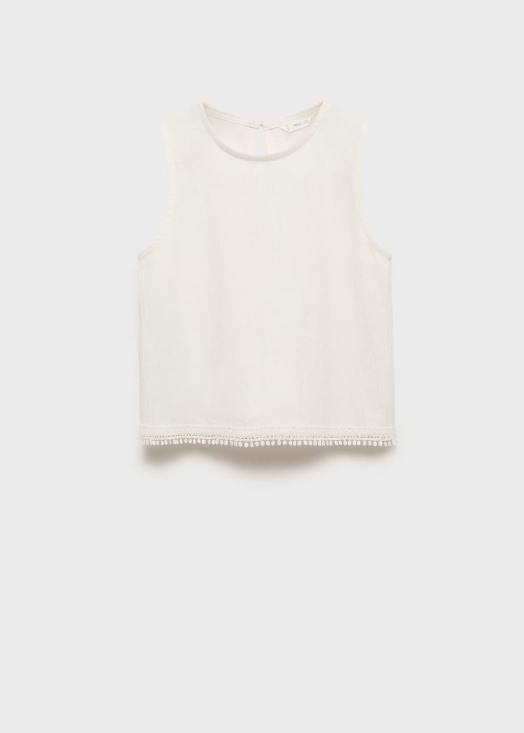 Mango Textured Embroidered T-shirt Off White