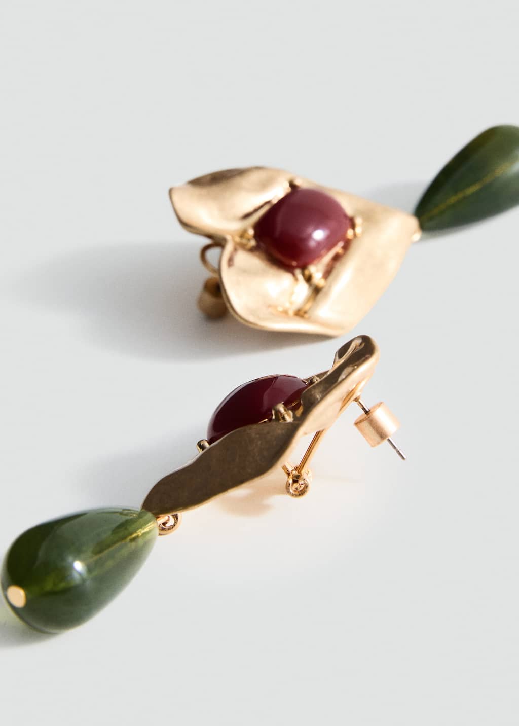 Mango Boucles D'oreilles Résine Combinées Or - Femme - Taille Unique -