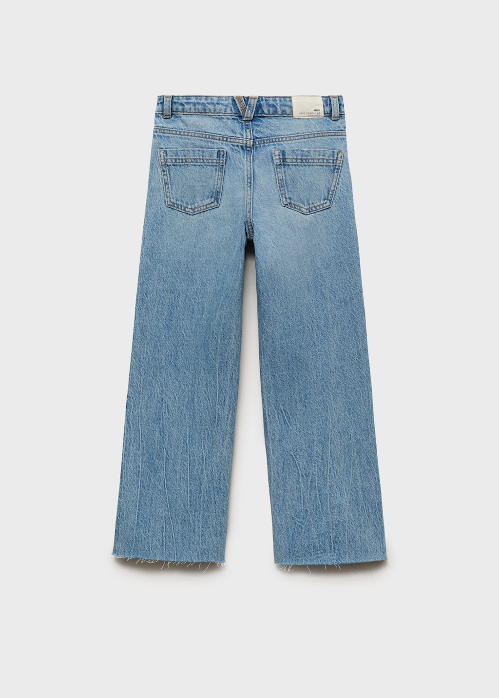 Wideleg low frayed hem jeans