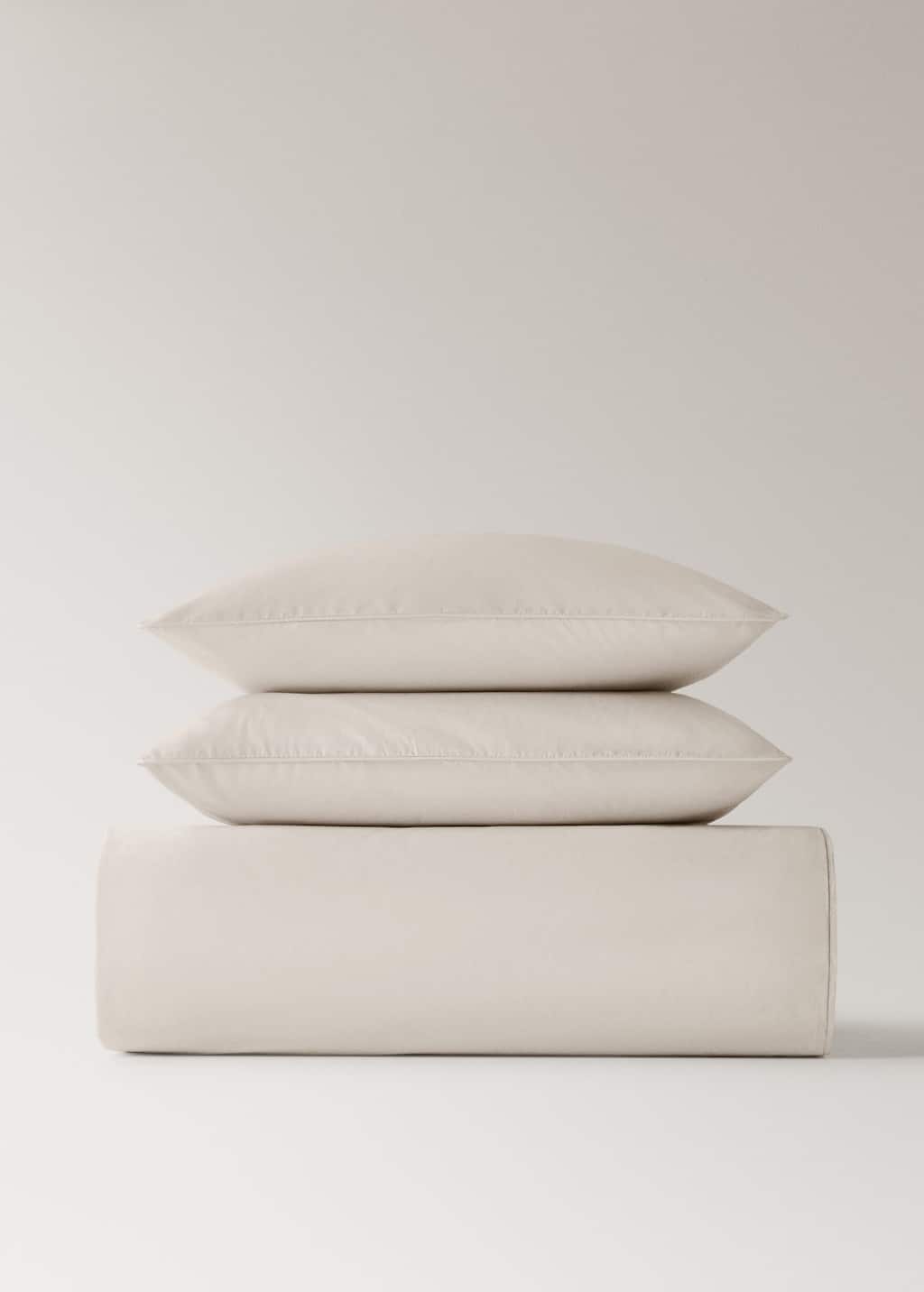 Mango Home 500 Threads Cotton Percale Duvet Cover Single Bed Beige