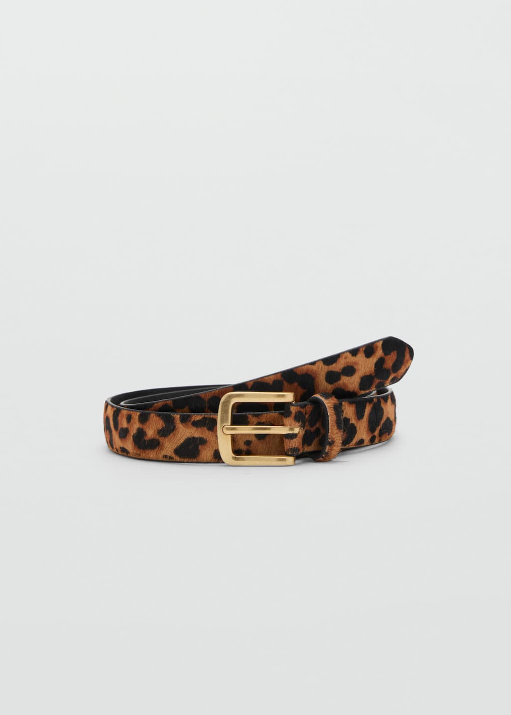 Leopard leather belt