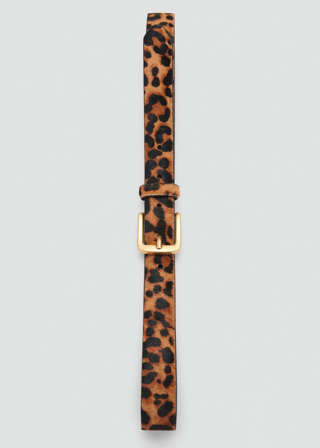 Leopard leather belt