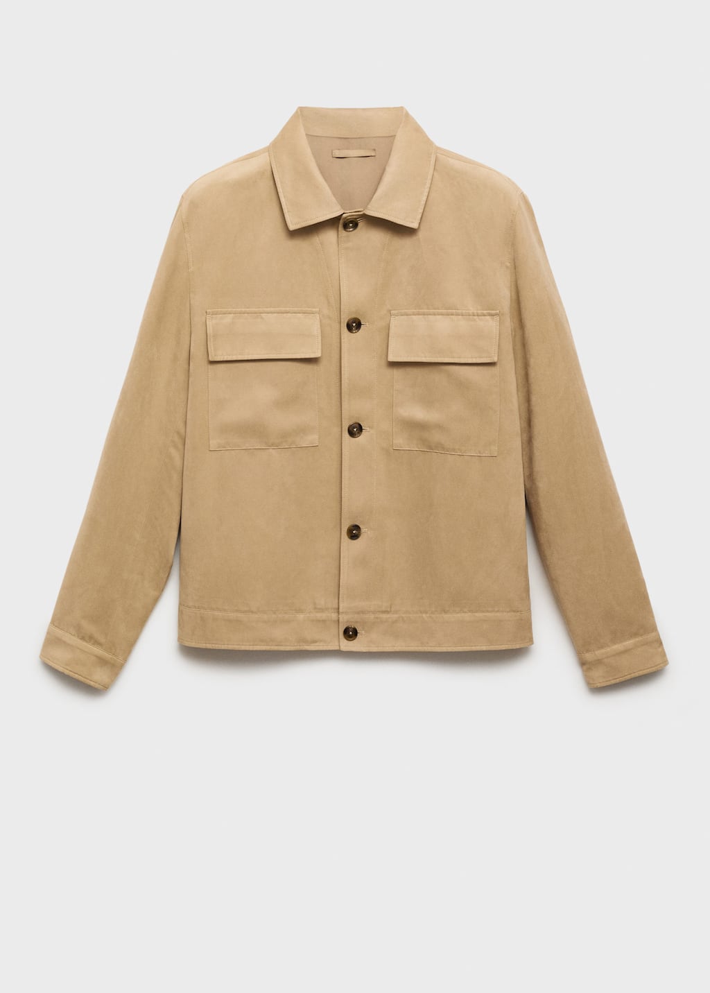 Suede leather-effect overshirt