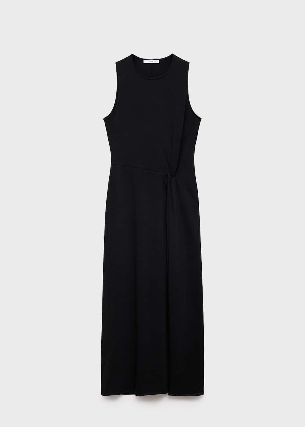 Gathered cotton midi-dress