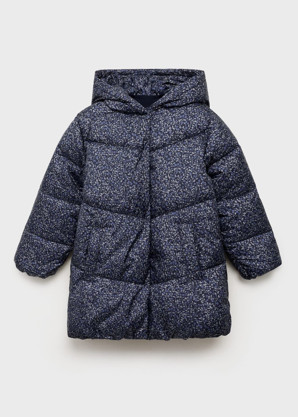 Floral-print coat