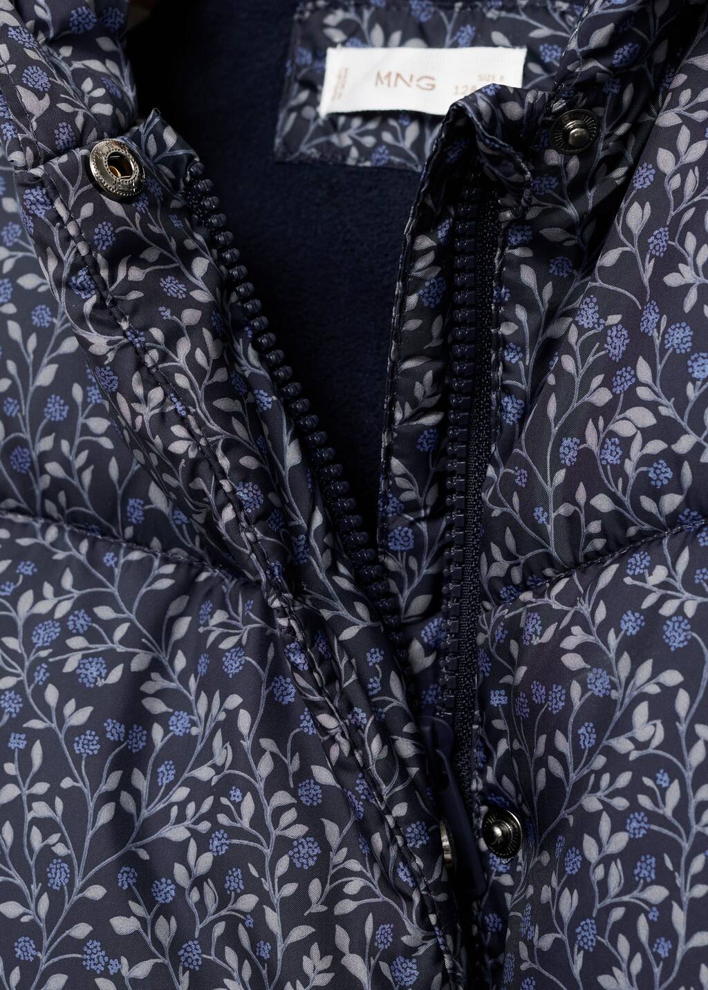 Floral-print coat